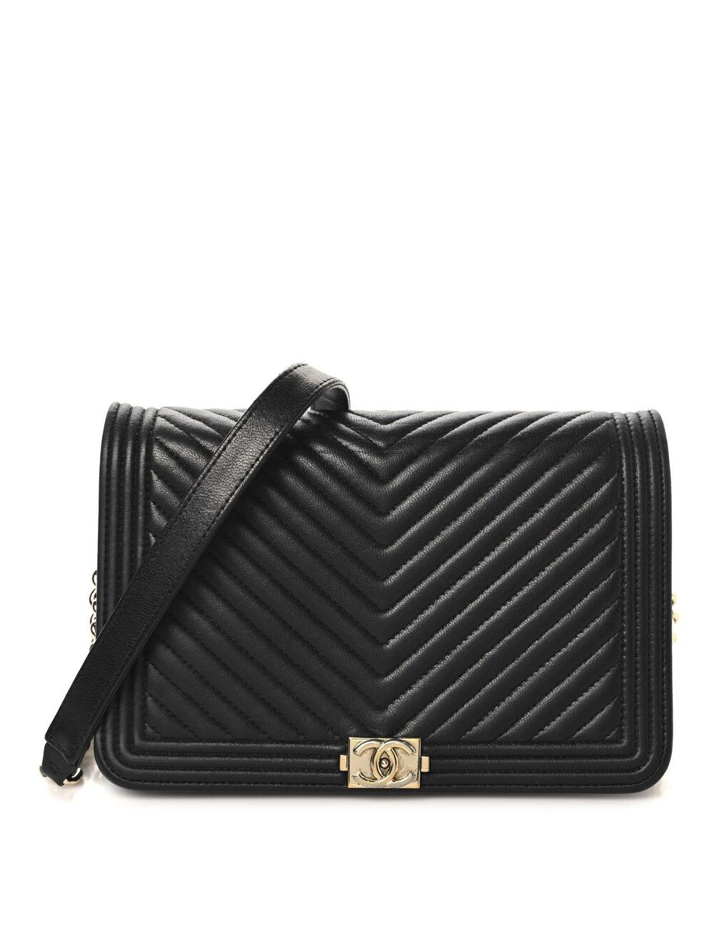 Chanel Lambskin Chevron Boy Wallet On #321611C19B